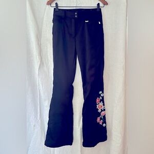 Marker Women’s Ski Pants slim fit Tyrollean embellishment, black, size 6